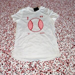 Under Armour Girls Softball Tee (S) NEW